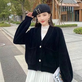 Áo Khoác cardigan Dệt Kim Dáng Ngắn Thời Trang Thu Đông Cho Nữ