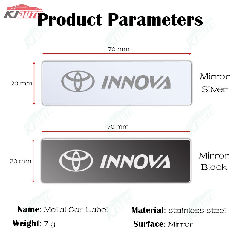 Logo 3d Bằng Kim Loại Dán Trang Trí Xe Hơi toyota innova
