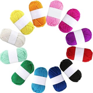 MODOMINO 12 Chiếc Len Móc Sợi, Đan Nhiều Màu Acrylic Sợi, Handmade Mềm Mại Trẻ Em Thủ Công Dệt Sợi Người Mới Bắt Đầu