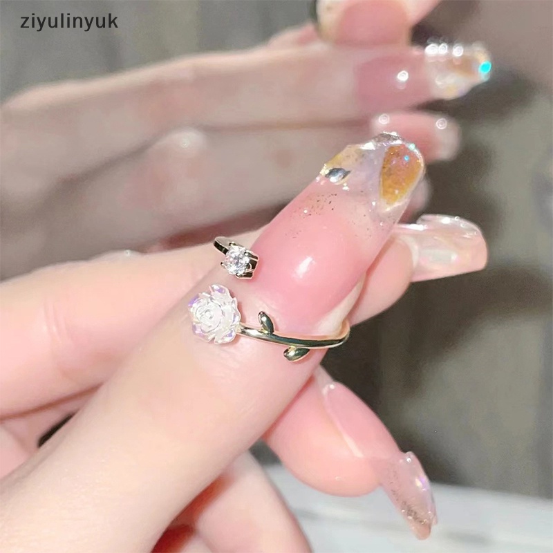 Vòng Tay / Dây Chuyền / Nhẫn Mở Đính Hoa Trà Và Ngọc Trai ziyulinyuk Thanh Lịch Cổ Điển Có Thể Điều Chỉnh Cho Nữ