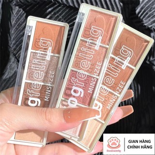 Bảng phấn mắt MIN SHZEE, phấn mắt nội địa trung makeup tông cam hồng nâu