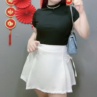 Chân váy ngắn thời trang Nhỏ Clothing Bigsize nữ dáng chữ A màu basic  Vải tây, có lót trong, chất vải tây mặc xinhCV404