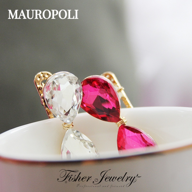 Mauropoli [Sẵn Sàng] Giọt Mưa Pha Lê Hợp Kim Nhỏ Kẹp Tóc Nữ Bên Nổ Sang Trọng Kẹp Tóc Đơn Giản Nổ Đầu Kẹp