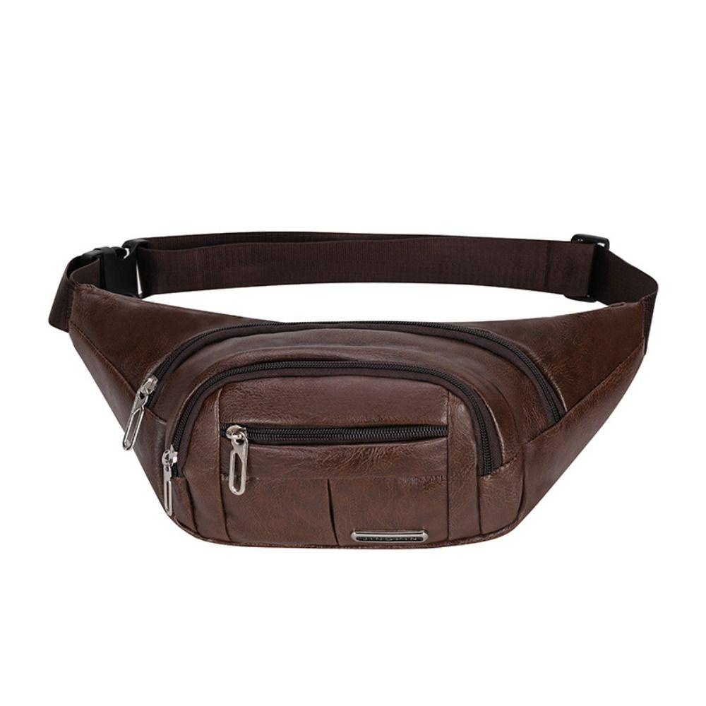 DWEL Fanny Pack, Túi đeo thắt lưng màu trơn bằng da PU, Túi đeo ngực chống nước dung tích lớn thông thường