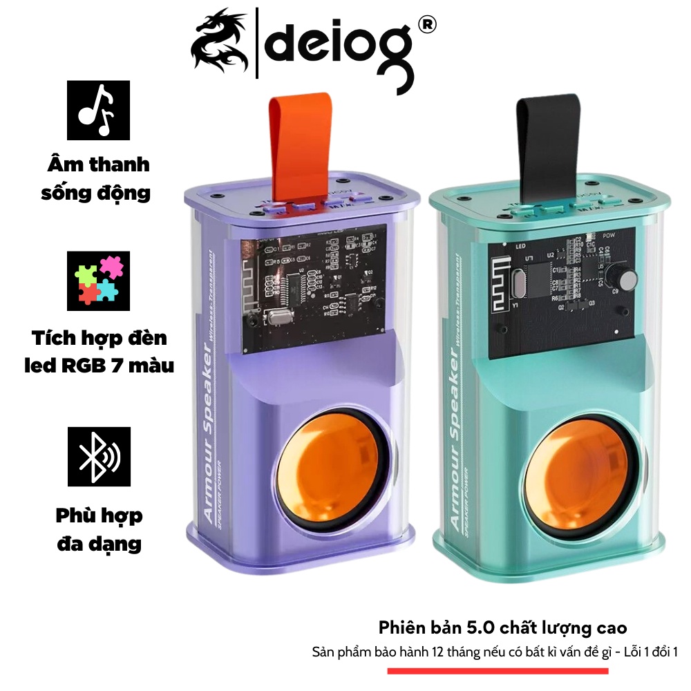 Loa Bluetooth A36 Mini Thiết Kế Trong Suốt Đèn Led Độc Đáo Không Dây Âm Thanh Sống Động Cao Cấp