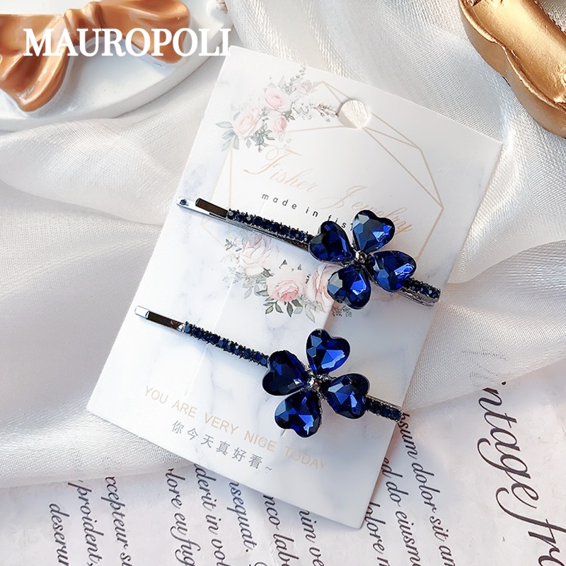 Mauropoli Kẹp Tóc Nữ Nhỏ Gãy Bên Kim Cương Giả Phẳng, Phong Cách Mới, Sẵn Sàng