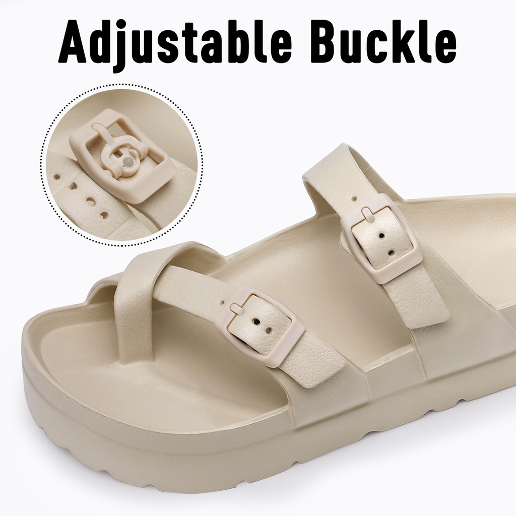 Comwarm Sandal Đế Xuồng EVA Có Khóa Vòm Điều Chỉnh Được Thời Trang Dành Cho Bạn Nữ Đi Biển Ngoài Trời
