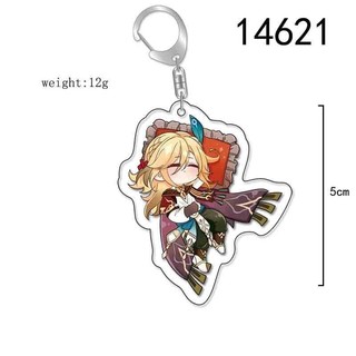 Móc khóa Genshin Impact Ngủ 2 mặt nhựa mica, móc chìa khoá Acrylic anime manga vũ khí mô hình nhân vật game dễ thương