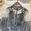 ESSENCEH 2 Cái / bộ Áo Dài Tay, Vintage Ren Puff Crop Top, Hoa Thường Ngày Mùa Hè Hàn Quốc Áo Sơ Mi Nữ Quần Áo Nữ