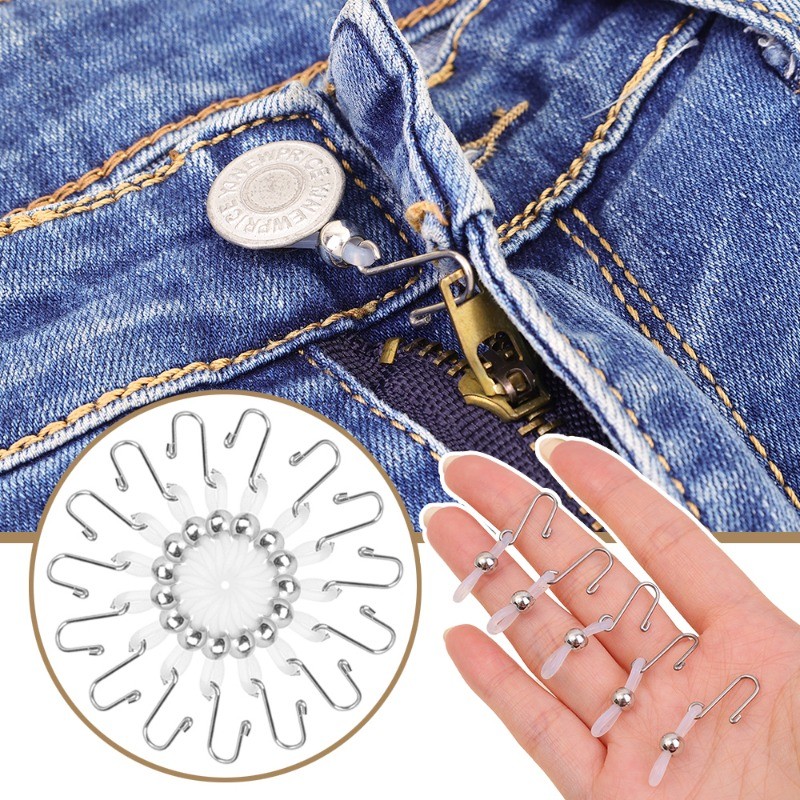 1 / 5 Chiếc Khóa Kéo Quần Jean Co Giãn - Ngăn Quần Khóa Kéo Rơi - Móc Khóa Kéo Chống Trượt - Dây Buộc Quần Dễ Dàng Lắp Đặt - Phụ Kiện Quần Unisex