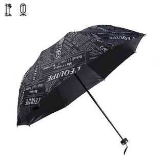 Ô Dù Che Mưa Nắng 3 Lớp Chống Tia UV 8 Nan Kép Họa Tiết Retro Giấy Báo Hàn Quốc Nhỏ Gọn Trắng đen Xanh Than Cho Nam và Nữ
