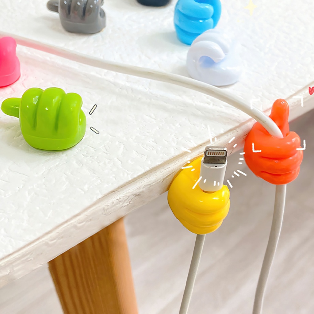 Bộ 1/10 Móc Dán Treo Dây Cáp Mẫu Bàn Tay Ngộ Nghĩnh Có Keo Dán Mặt Sau