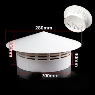Vỏ bảo vệ ống bếp JKDESIGN, Nắp xả ngoài tường thông gió Mũ mưa thông gió, PVC hữu ích 75-200mm Mái ống thông hơi Lò sưởi
