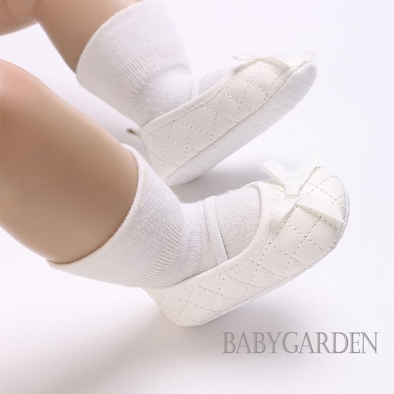 Baga-giày Đi Bộ Đế Phẳng Bằng Da pu Đính Nơ Phong Cách mary jane Dành Cho Bé Gái