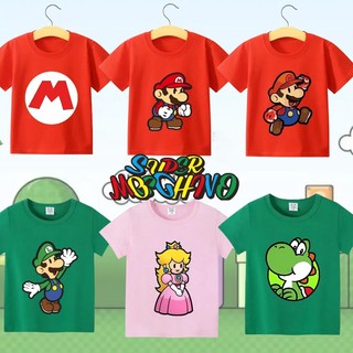 Áo Thun Tay Ngắn In Hình mario Dễ Thương Cho Bé