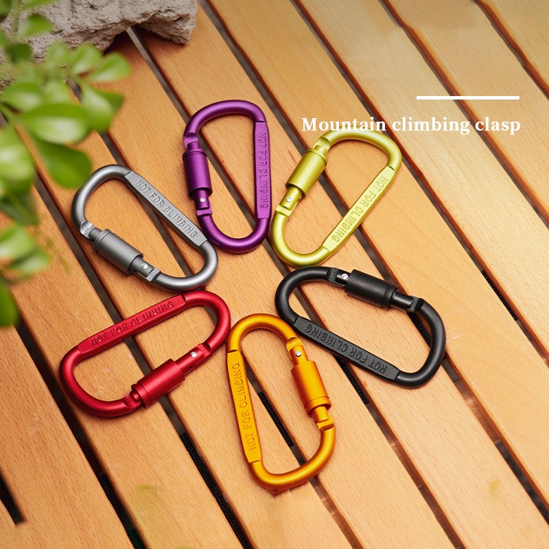 Móc Khóa carabiner Chữ d Bằng Hợp Kim Nhôm Nhiều Màu