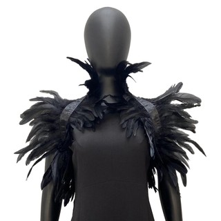 [TS] Khăn choàng lông vũ Khăn choàng vai quấn mũi mềm mại có thể điều chỉnh cổ điển Gothic cổ điển Cosplay Đảng Hiệu suất sân khấu Cơ thể Cổ áo giả Trang phục vũ công
