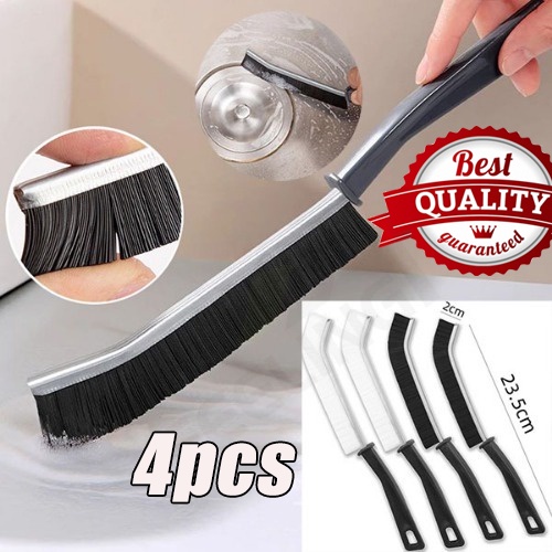FEELING🏳️‍🌈Bộ 4 cái bàn chải làm sạch kẽ gạch và khe hở bền, bàn chải làm sạch khe hở dài cán, bàn chải lông cứng cho khớp gạch trong phòng tắm và bếp