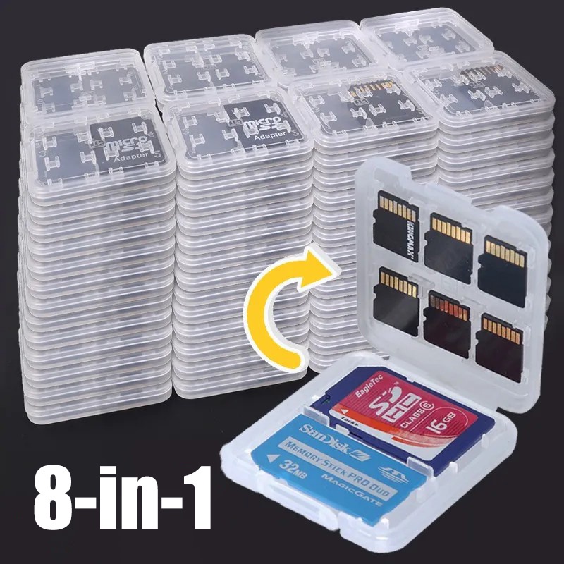 Hộp Đựng Thẻ Nhớ micro sd / Thẻ Nhớ mini sdhc tf ms 8 Trong 1 Mang Đi Du Lịch Tiện Lợi Ốp