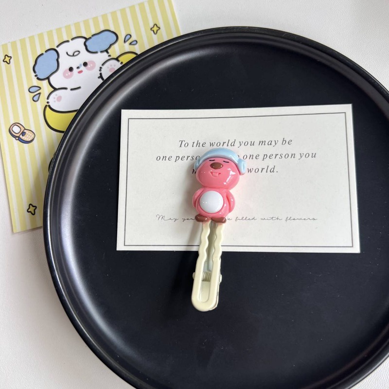 MIAOYA Thời Trang Beaver Loopy Kẹp Tóc Dễ Thương Cô Gái Ngọt Ngào Trái Tim Hoạt Hình Kẹp Tóc Cho Sinh Viên Quà Tặng Trang Sức