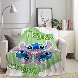 Hoạt Hình Lilo Stitch Flannel Chăn Quà Tặng Thiết Thực Cho Gia Đình Và Bạn Bè In Một Mặt Flannel Chăn Điều Hòa Không Khí Chăn Ngủ Văn Phòng Chăn