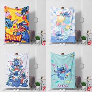 Hoạt Hình Lilo Stitch Flannel Chăn Quà Tặng Thiết Thực Cho Gia Đình Và Bạn Bè In Một Mặt Flannel Chăn Điều Hòa Không Khí Chăn Ngủ Văn Phòng Chăn