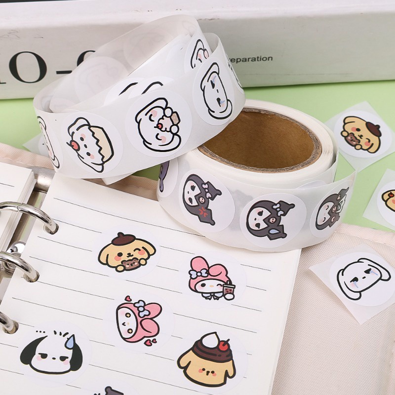 SANRIO Bộ 200 Nhãn Dán Tự Dính Họa Tiết Hoạt Hình Dễ Thương Trang Trí Sách / Túi Quà / Phong Bì Đám Cưới