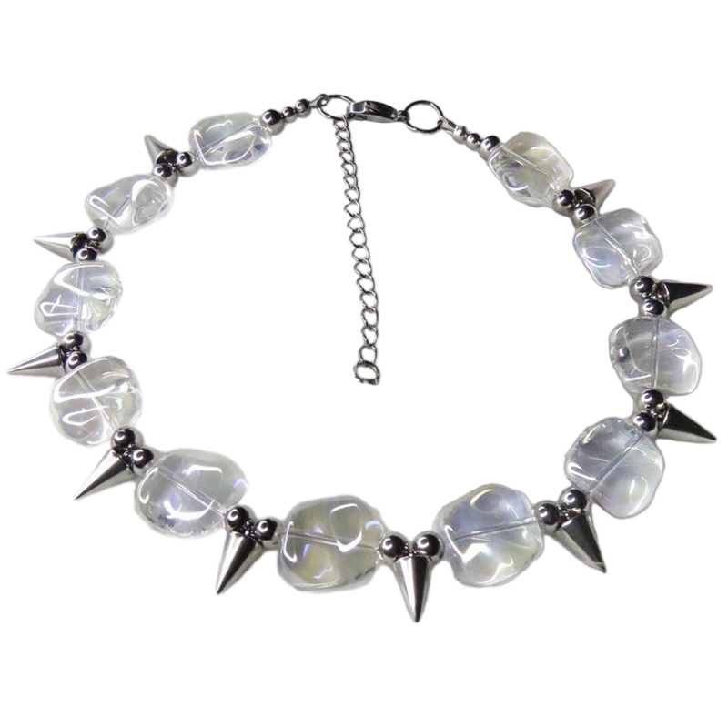 Jenniferab Rock Spike Rivet Vòng cổ Hip Hop Phong cách sành điệu