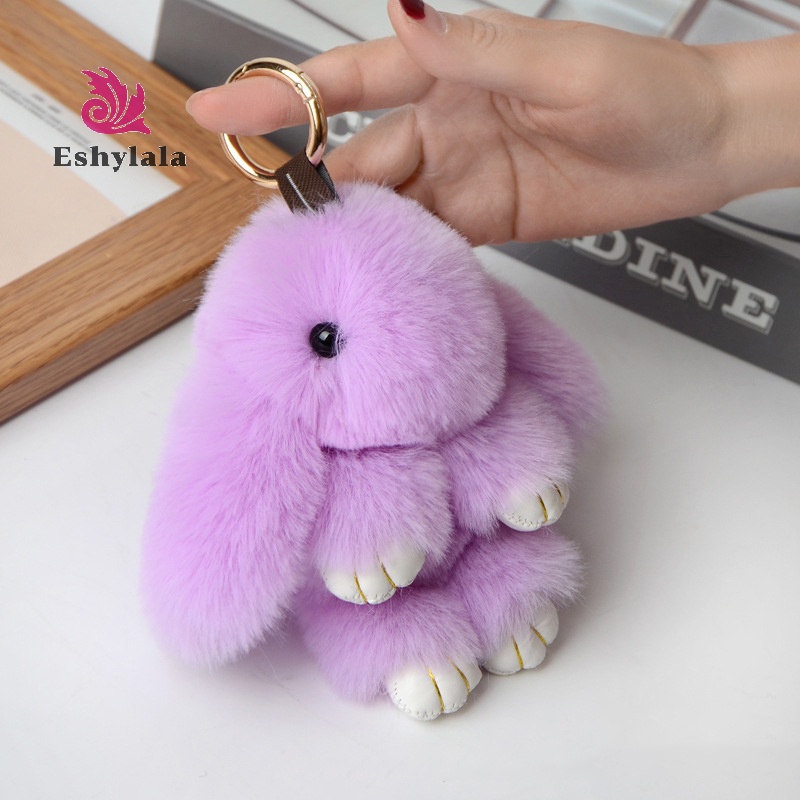 Móc Khóa Thỏ Lông Xù Mềm Mại Dễ Thương