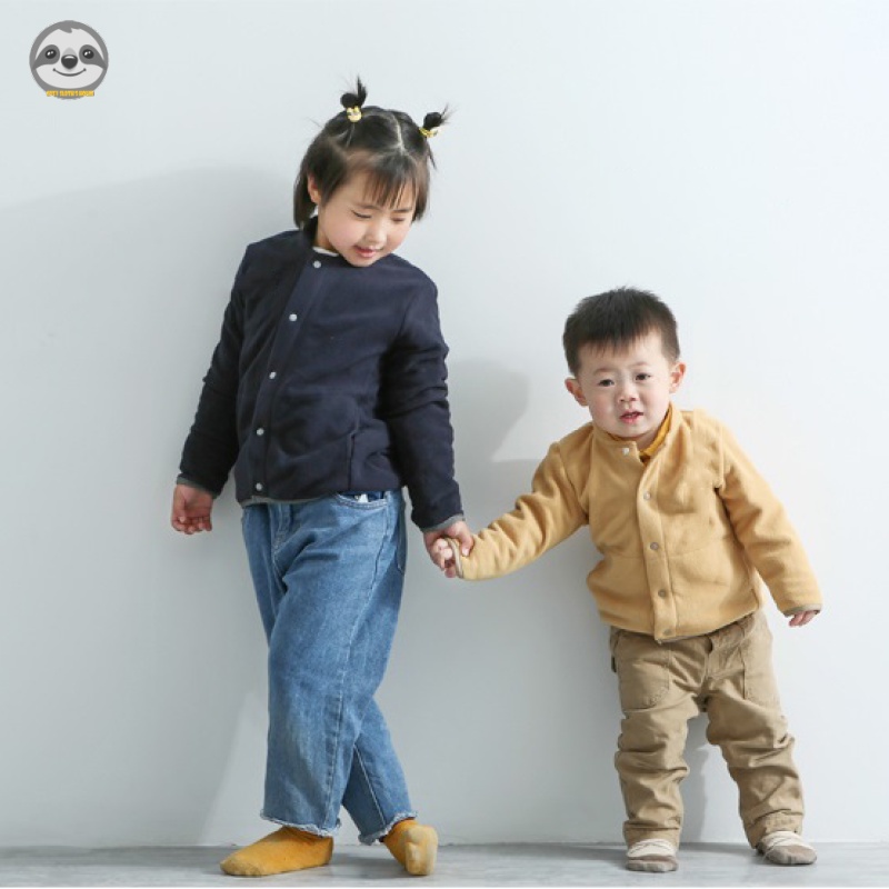 Phong cách Nhật Bản Muji Style / Áo khoác lông cừu dày cho trẻ em / Áo khoác trẻ em cỡ lớn / Áo khoác ấm áp mùa xuân thu đông