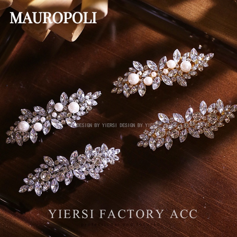 Mauropoli Kẹp Tóc Đầu Sau Nửa Tie Mùa Xuân Pha Lê Sang Trọng, Phụ Kiện Tóc