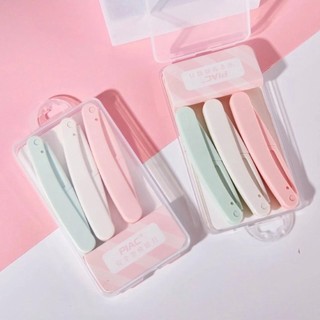 Set 3 Dao Cạo Tỉa Lông Mày Nội Địa Trung, Lưỡi Cạo Sắc Không Gỉ, Gập Gọn An Toàn, Dễ Dùng Cho Lông Mày, Chân Mày
