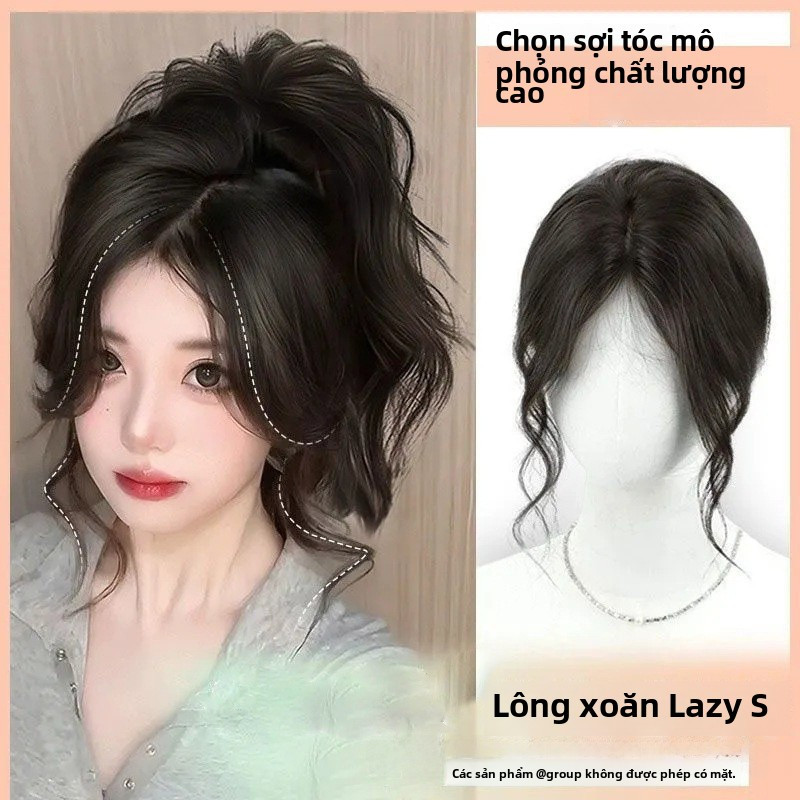 Tóc giả bangs tự nhiên cho phụ nữ, trán tự nhiên, bangs râu rồng tám ký ...