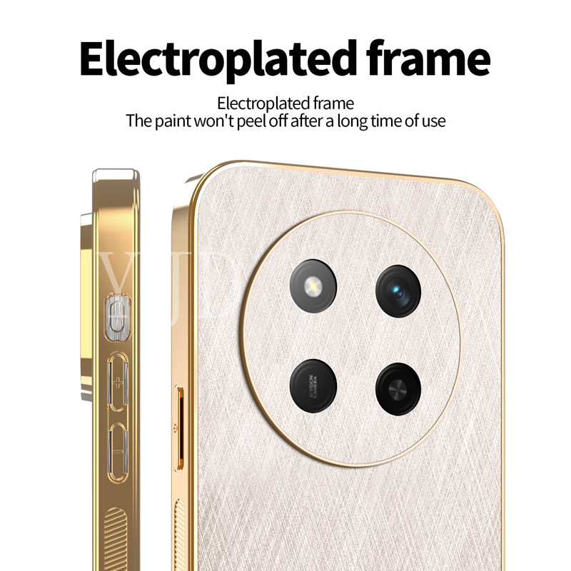 Ốp Lưng Cho Honor X9C Smart X9B X9A Gold Silk Skin PC Khung Mạ Điện Chống Rơi Vỏ Điện Thoại