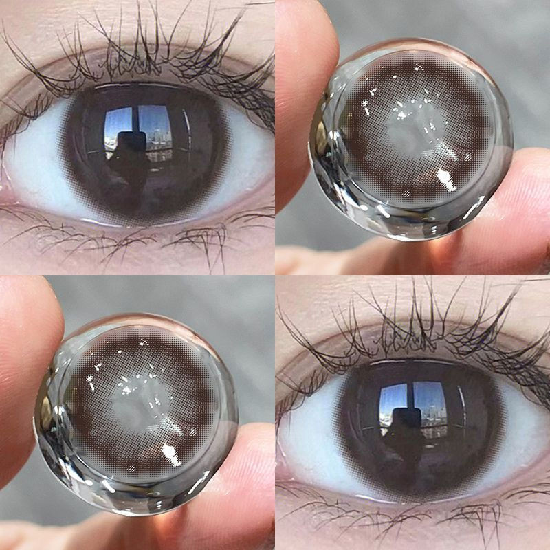 1 cặp (2 chiếc) Ống kính tiếp xúc Black Blue DIA:14.0mm/14.2mm/14.5mm Độ cận thị (0 ~ -6.00) Sử dụng: Ống kính 12 tháng 12