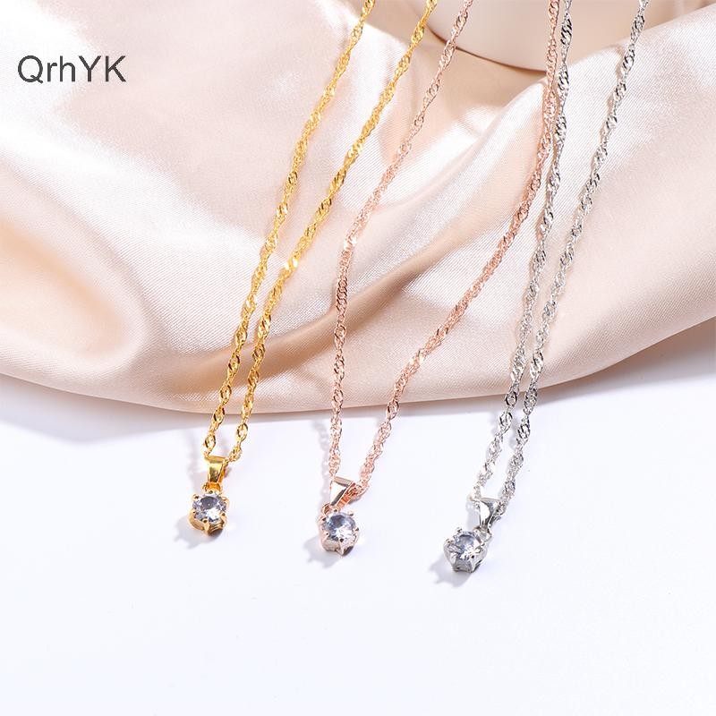Nhà Máy Thời Trang Sang Trọng Nữ Nhẫn Vòng Cổ Bông Tai Kim Cương Giả Vòng Tay Nữ Thường Ngày Bộ Trang Sức QrhYK