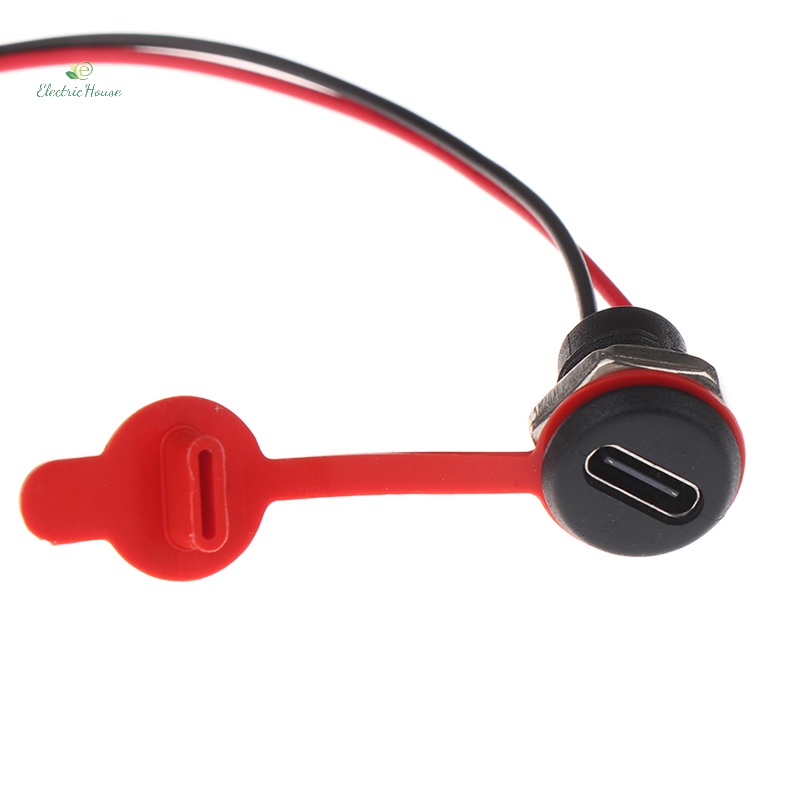 Ổ Cắm Sạc usb type-c 2pin ph2.0 Kiêm Ổ Cắm Điện Chống Nước Kèm Dây Cáp jst m