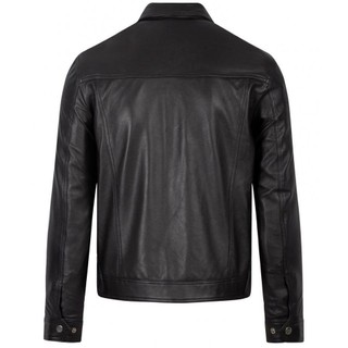 Áo khoác da nam Sơn Tùng, áo da thật Ftt Leather cổ bẻ túi hộp da cừu cao cấp mã AD410C