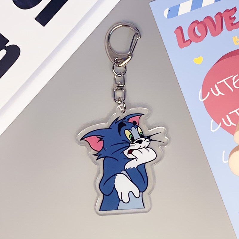 Mặt dây chuyền đôi acrylic anime phim hoạt hình dễ thương móc khóa người bạn thân nhất cùng phong cách mèo và chuột Mặt