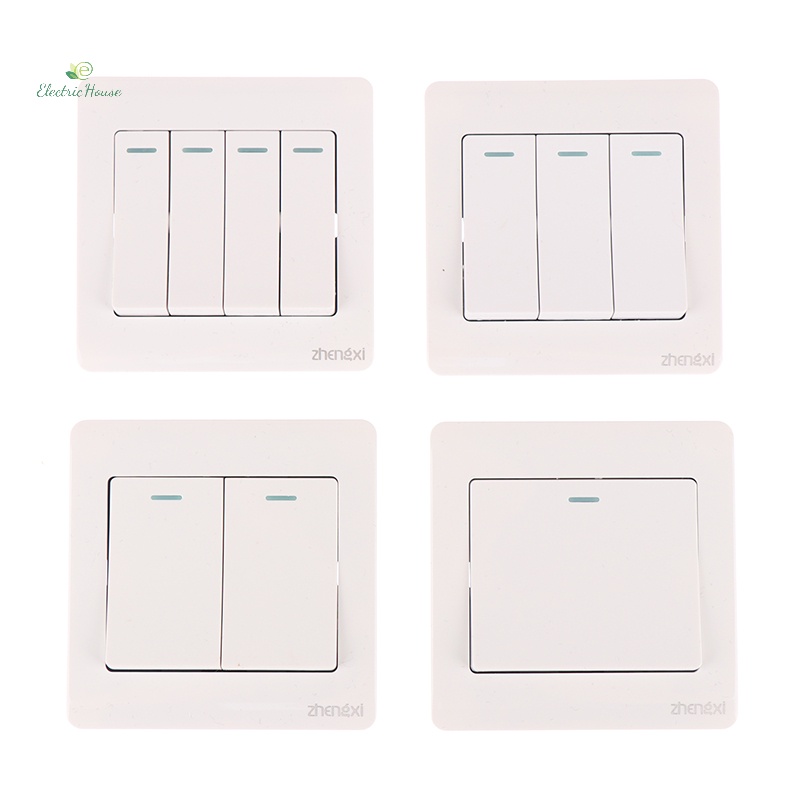 [Nhà Điện] Tường 1 / 2 / 3 / 4 Gang 1Way Nút Bật / Tắt Nút Nhấn mới