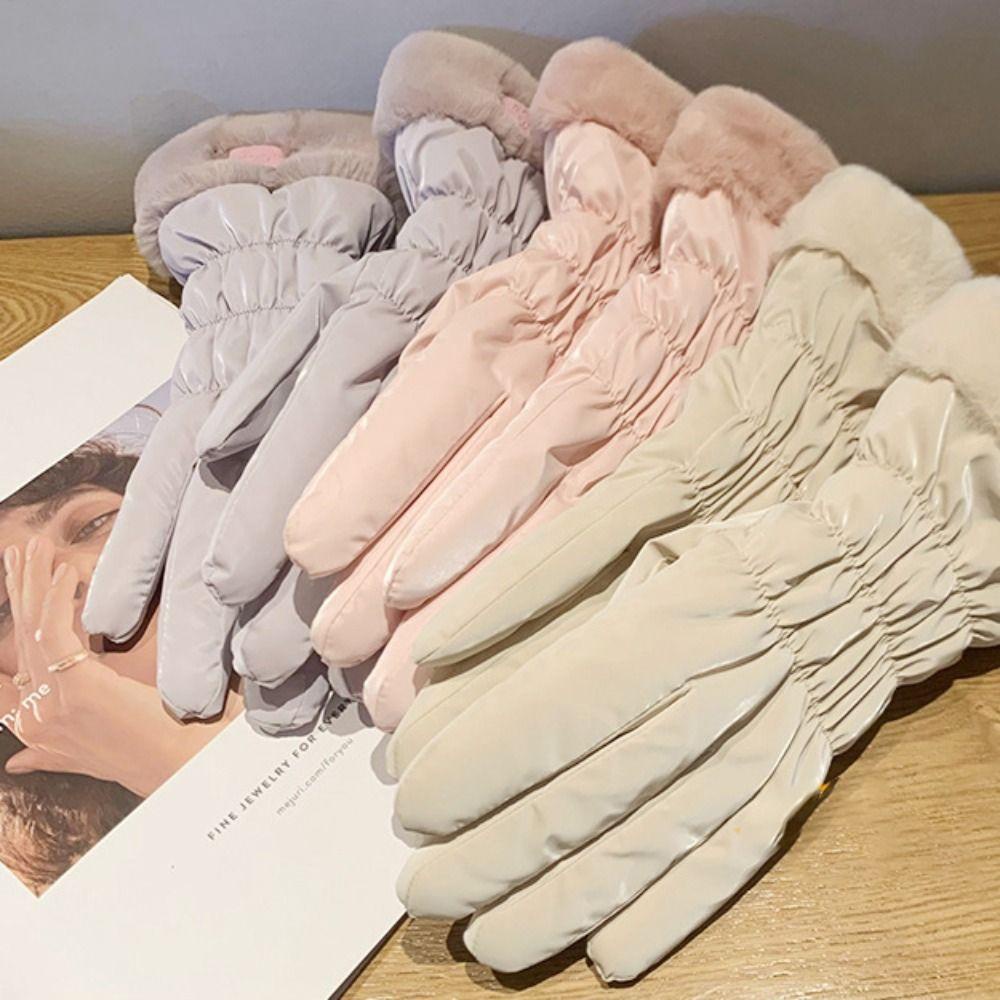 Găng tay WOAY Down cotton, sang trọng với lông cừu, lý tưởng cho mùa đông và lái xe máy