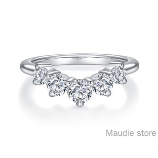 Tất Cả Thật Moissanite Nhẫn Ins Hot V Shape Stack 100% Sterling S925 Nhẫn Có Thể Vượt Qua Thử Nghiệm Cưới Đính Hôn Nữ Nhẫn Có Thể Xếp Chồng