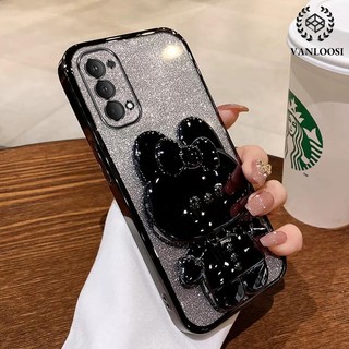 ốp lưng OPPO RENO 4 RENO 5 RENO 5K Ốp Điện Thoại Silicon Mềm Mạ Điện Họa Tiết Thỏ Lấp Lánh Chống Rơi Cho OPPO RENO 4 RENO 5 RENO 5K