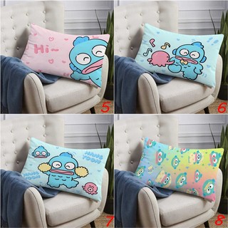 Vỏ gối hình chữ nhật Sanrio Hangyodon Vỏ gối bằng vải Polyester in một mặt Trang trí ghế Sofa tại nhà (Không có lõi)