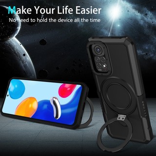 Dành cho Redmi Note 11 Pro / 11s / Note 14 Pro 5G Ốp điện thoại có giá đỡ vòng PC cứng Mặt sau TPU mềm Edge Bảo vệ chống rơi cấp độ quân sự Vỏ mỏng chống sốc