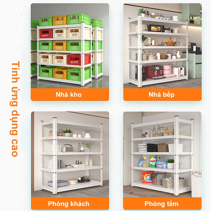 SUNNY Kệ Sắt V Lỗ Đa Năng 3/4/5/6 Tầng 2 màu Kệ Sắt Vận chuyển trong vòng 24 giờ（Chịu được 400kg）