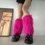 Woke Nữ Lông Dự Tiệc Trang Phục Y2K Lông Thú Giả Mờ Dài Giày Còng Bao Chân Ấm Tay Boot Boot Có Nắp