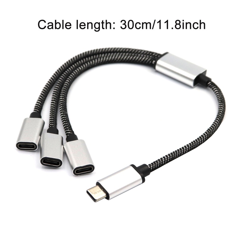 Vision USB C Nam sang 3 USB C Nữ Bộ Chia Dây Chuyển Đổi Nhiều Hub Cổng USB C Hub Sạc Nguồn Chia Adapter 11