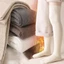 Tất dài nữ BORAGETE, Tất bê dệt kim thông thường bằng vải Cotton, Đùi len nguyên khối Vớ Skinny Kneepad Tất dài đến đầu gối