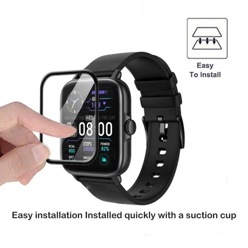 Colmip71 ColmiP50 ColmiP28 ColmiP20 ColmiP8 Full Cover HD Phim Kính Cường Lực Cạnh Đen Cho Colmi P28 P20 P8 Plus Mix P71 P68 P50 P30 P9 Chống Vân Tay Bảo Vệ Màn Hình Đồng Hồ
